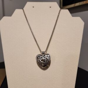 Brighton Silver Swirl Heart Necklace